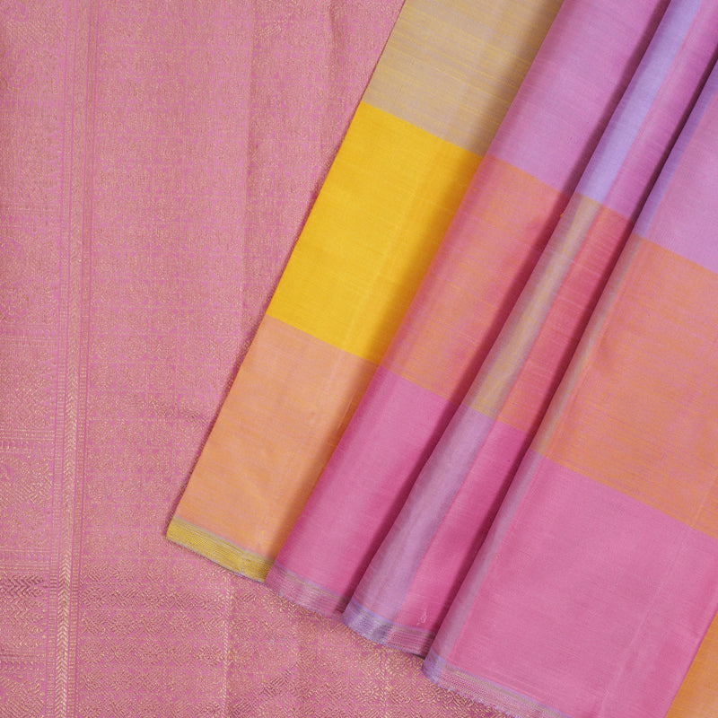 Hayagrivas Handloom Soft Hues Multichecks Kanjivaram Silk Saree BF90-SBS