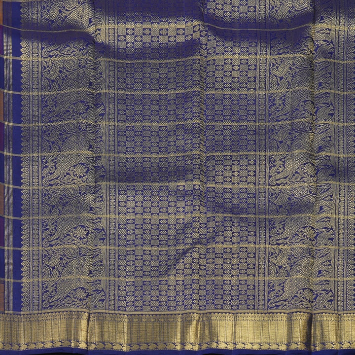 Hayagrivas Handloom Multicolour Checks Kanjivaram Silk Saree with Multicolour Border BF92-SBS