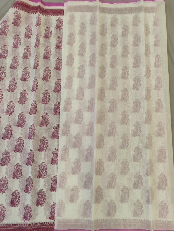 Hayagrivas White Kota Cotton Saree KBF323E2-15