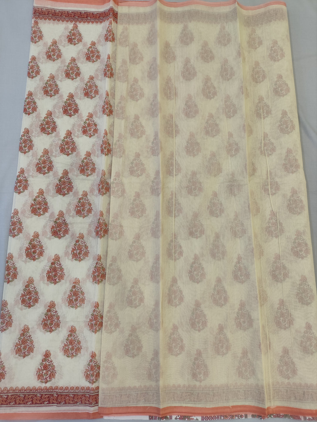 Hayagrivas Beige Kota Cotton Saree KBF323E1-2