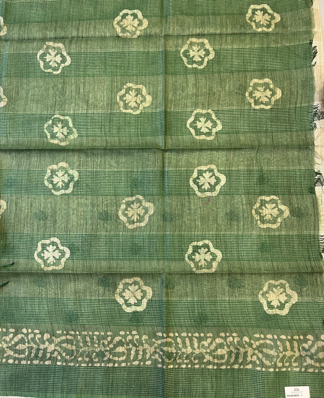 Hayagrivas Beige Semi Tussar Saree SSCBF68E8-1