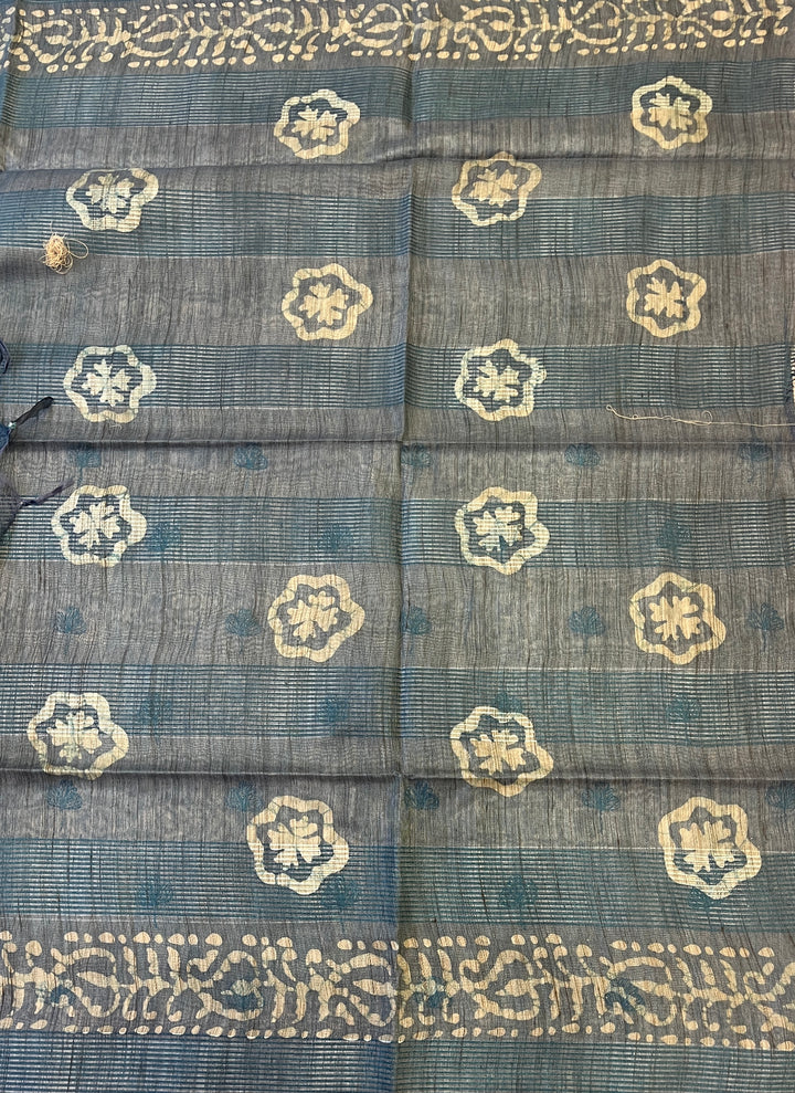 Hayagrivas Beige Semi Tussar Saree SSCBF68E8-4