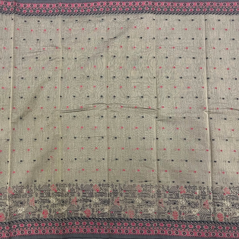 Hayagrivas Elephant Grey Fancy Cotton Sarees