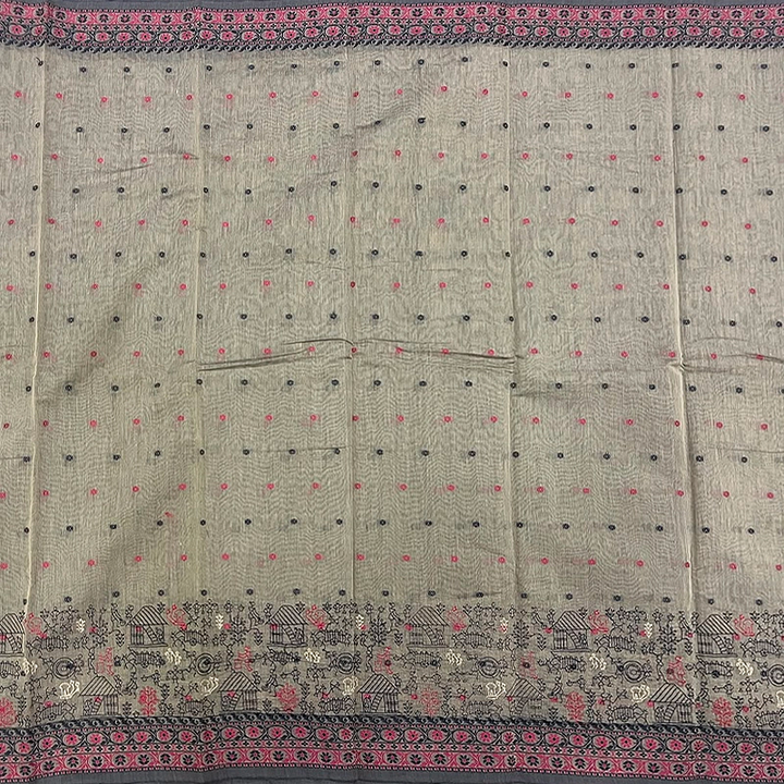 Hayagrivas Elephant Grey Fancy Cotton Sarees