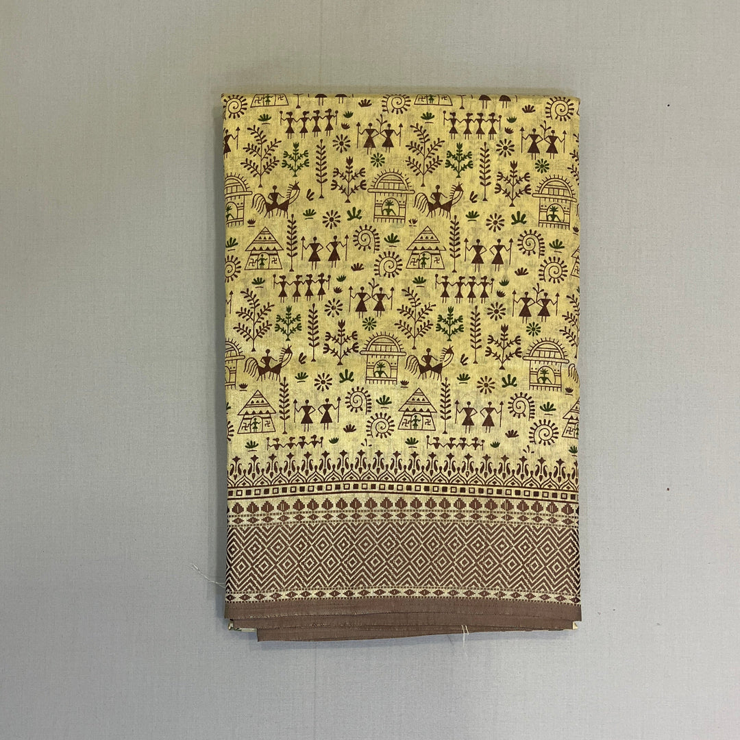Hayagrivas Beige Fancy Cotton Sarees