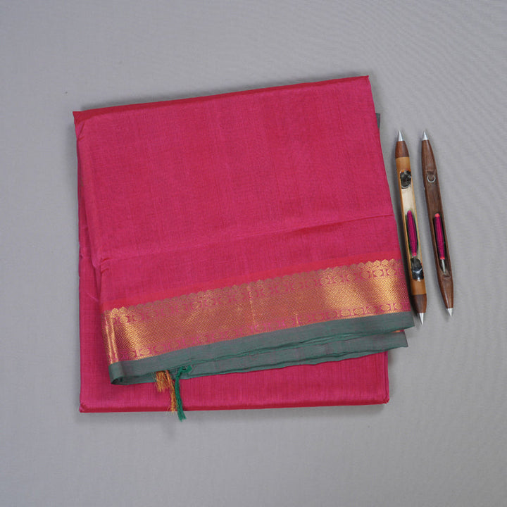 Hayagrivas Redish Pink Ten yards Silk Cotton Saree BBC1105J2-4