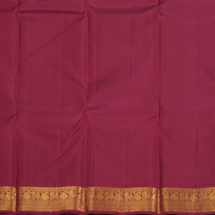 Hayagrivas Half White Kanjivaram Silk Saree with Green and Maroon Border BBD2046C6-6