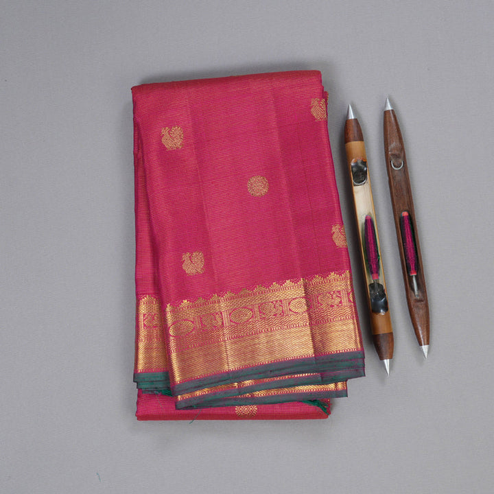 Hayagrivas Dark Pink Kanjivaram Silk Saree BBD258E8-1