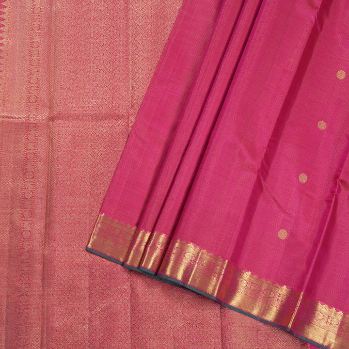 Hayagrivas Dark Pink Kanjivaram Silk Saree BBD258E8-1