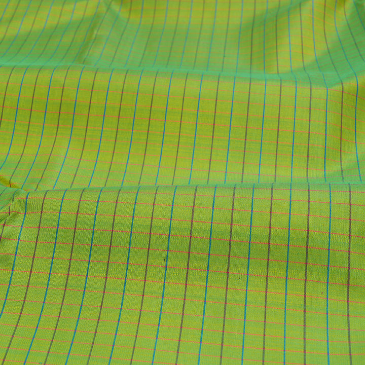 Hayagrivas Fluorescent Green Kanjivaram Silk Saree with Pink Border BBD473F15-1