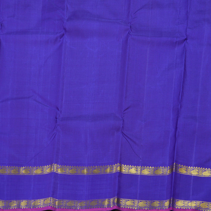 Hayagrivas Lemon Yellow Kanjivaram Silk Saree with Blue Border BBD555G3-8