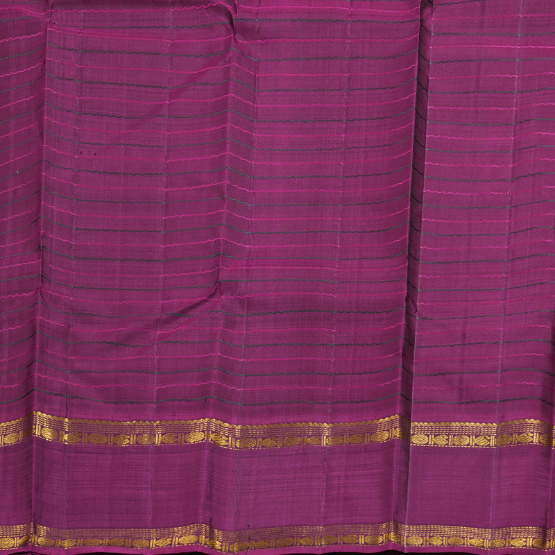 Hayagrivas Mehandi Green Kanjivaram Silk Saree with Purple And Green Border BBD597G6-1