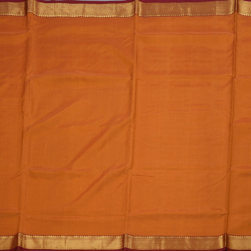 Hayagrivas Mango Yellow Ten yards Silk Cotton Saree with Maroon Border BBD602G1-6