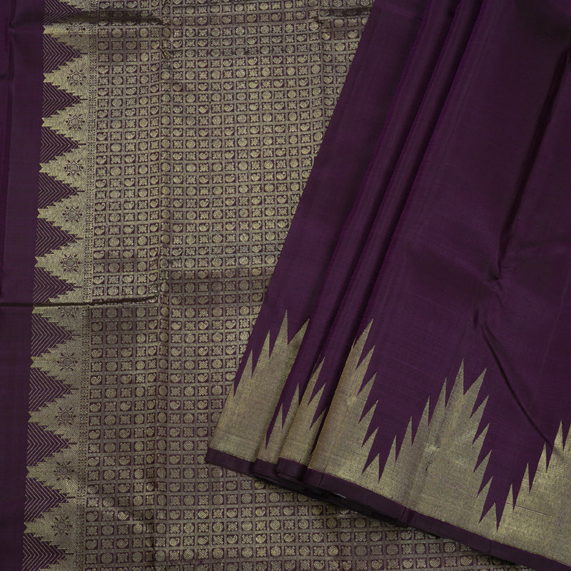 Hayagrivas Dark Purple Kanjivaram Silk Saree BBD728H7-9