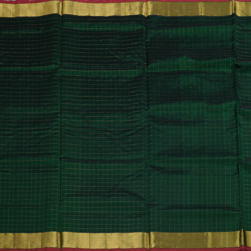 Hayagrivas Bottle Green Ten yards Silk Cotton Saree BBD784H5-1