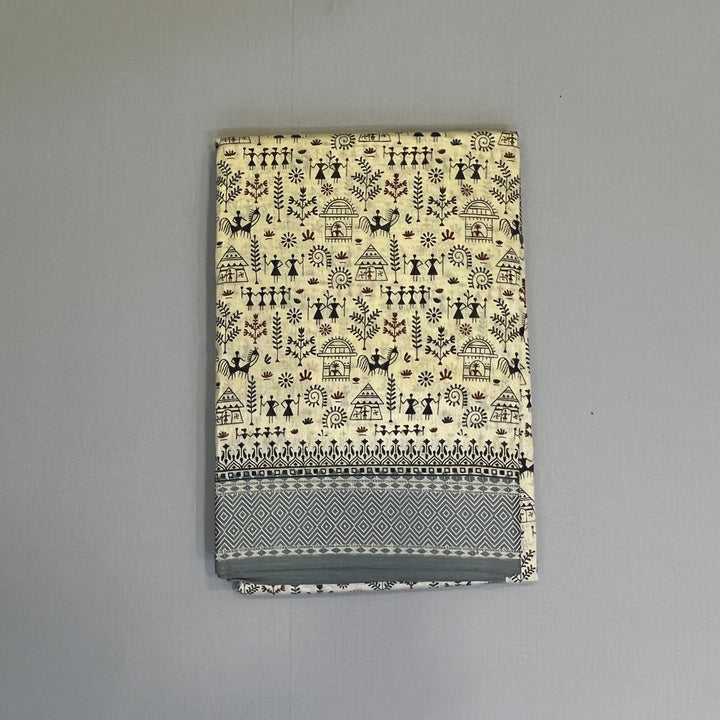 Hayagrivas Beige Fancy Cotton Sarees