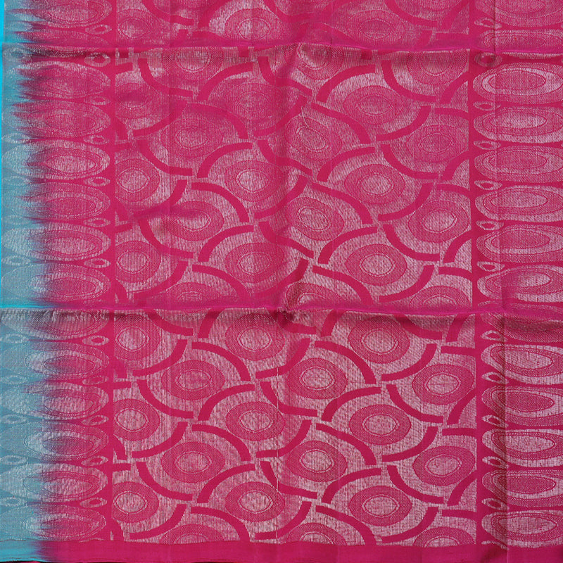 Hayagrivas Handloom Bright Sky Blue Soft Silk Saree with Dark Pink Border HBD3640F1-22