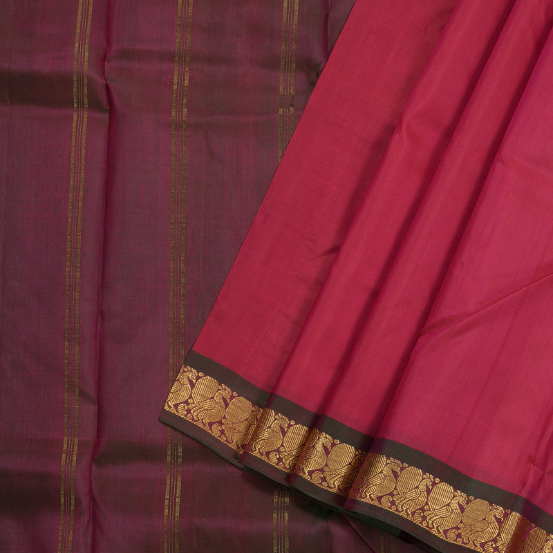 Hayagrivas Redish Pink Handloom Kanjivaram Silk Saree with Mandhalir Border HBD3649F3-25