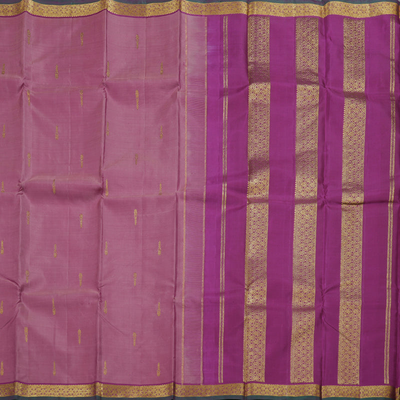 Hayagrivas Rose Pink Handloom Kanjivaram Silk Saree with Purple Border HBD3890I1-8