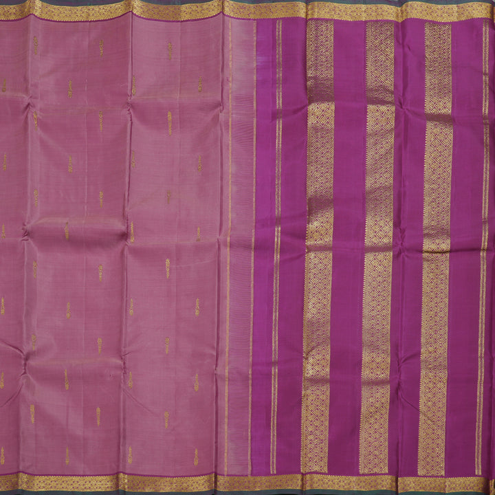 Hayagrivas Rose Pink Handloom Kanjivaram Silk Saree with Purple Border HBD3890I1-8