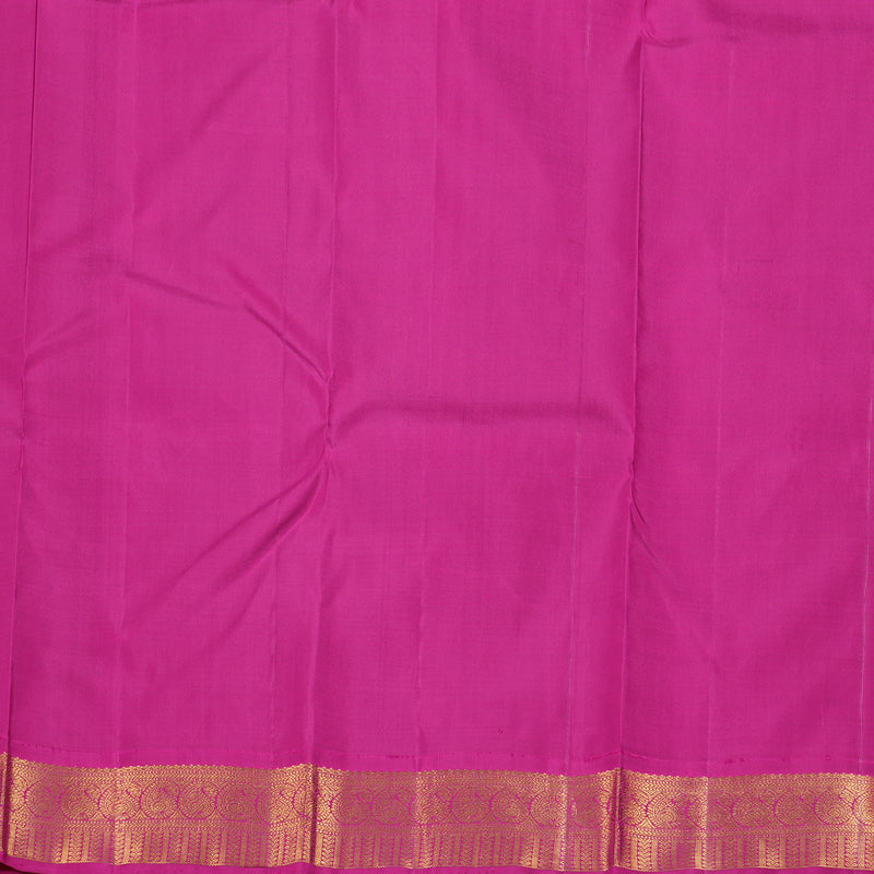 Hayagrivas Parrot Green Handloom Kanjivaram Silk Saree with Pink Border HBD4051K1-1