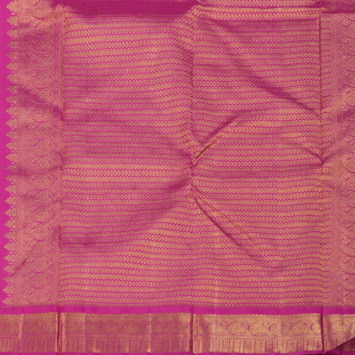 Hayagrivas Parrot Green Handloom Kanjivaram Silk Saree with Pink Border HBD4051K1-1