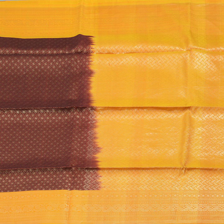 Hayagrivas Pure Soft Silk Saree in Brown with Yellow HBD4086L1-8