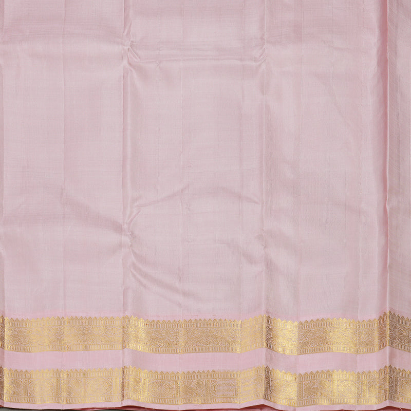 Hayagrivas Light Sky Blue Handloom Kanjivaram Silk Saree with Peach Pink Border HBD4120L1-1