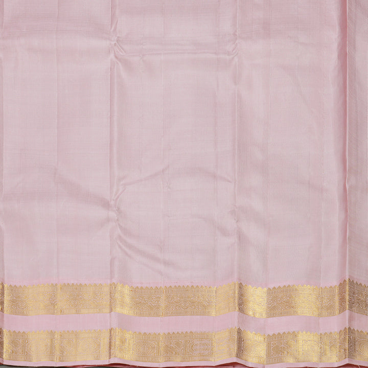 Hayagrivas Light Sky Blue Handloom Kanjivaram Silk Saree with Peach Pink Border HBD4120L1-1