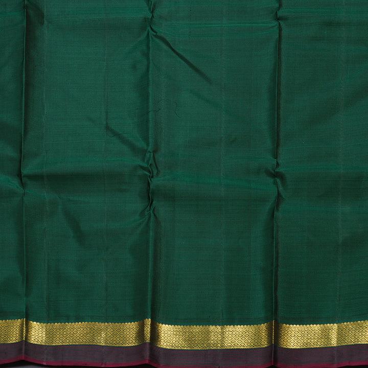 Hayagrivas Wine Maroon Handloom Kanjivaram Silk Saree with Bottle Green Border HBD4126L1-4