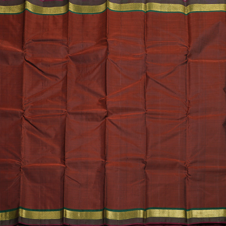 Hayagrivas Wine Maroon Handloom Kanjivaram Silk Saree with Bottle Green Border HBD4126L1-4