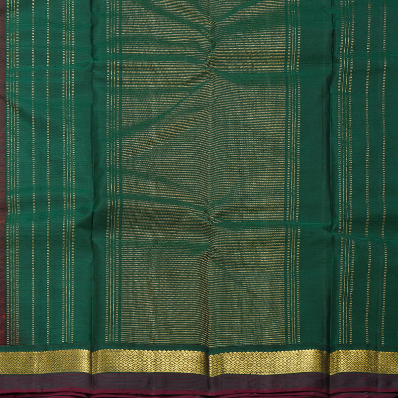 Hayagrivas Wine Maroon Handloom Kanjivaram Silk Saree with Bottle Green Border HBD4126L1-4