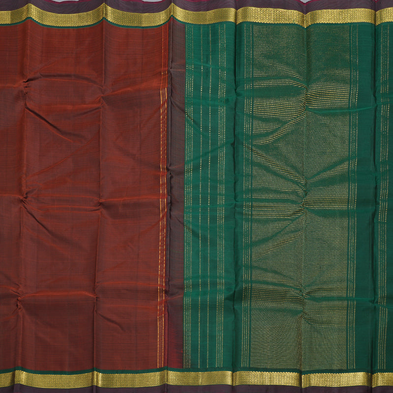 Hayagrivas Wine Maroon Handloom Kanjivaram Silk Saree with Bottle Green Border HBD4126L1-4