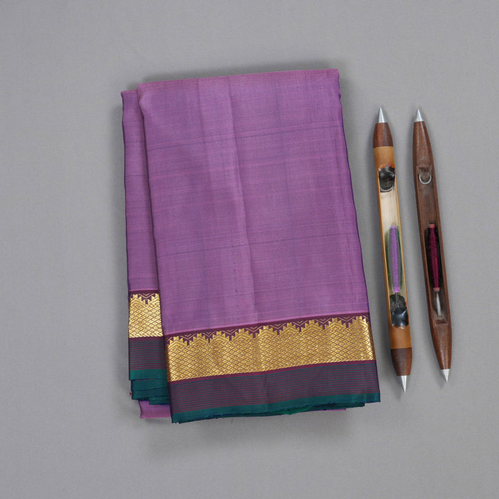 Hayagrivas Purple Handloom Kanjivaram Silk Saree with Wine Maroon Border HBD4126L1-5