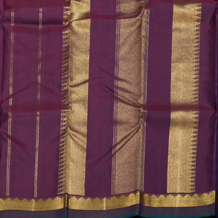 Hayagrivas Purple Handloom Kanjivaram Silk Saree with Wine Maroon Border HBD4126L1-5