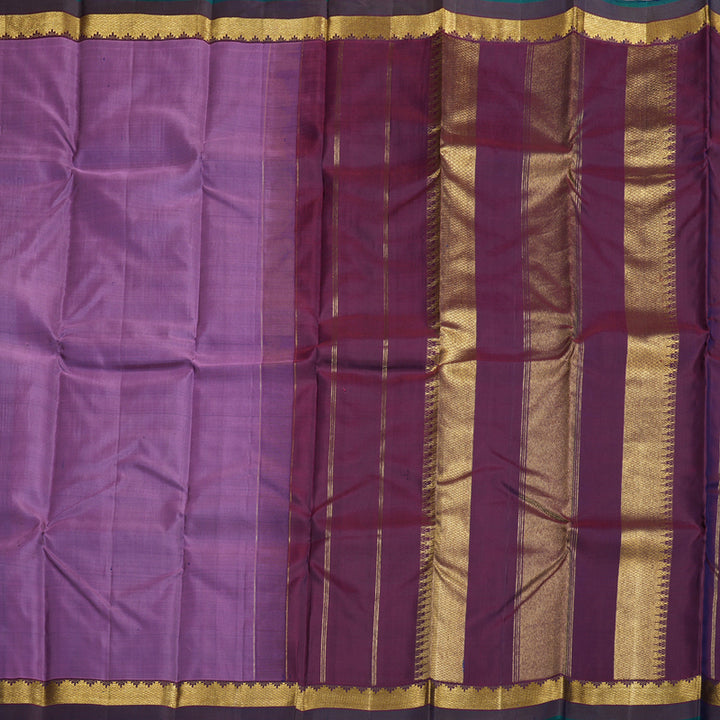 Hayagrivas Purple Handloom Kanjivaram Silk Saree with Wine Maroon Border HBD4126L1-5