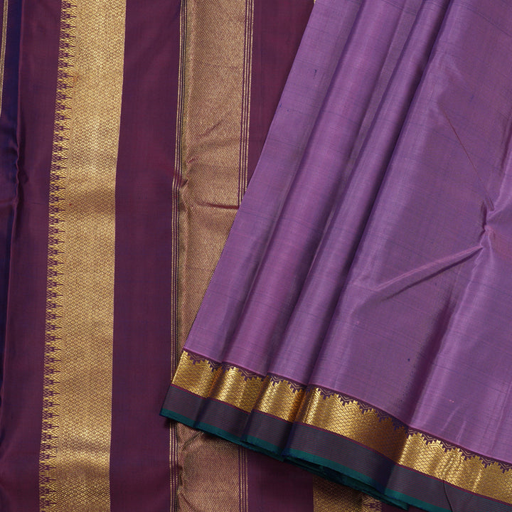 Hayagrivas Purple Handloom Kanjivaram Silk Saree with Wine Maroon Border HBD4126L1-5