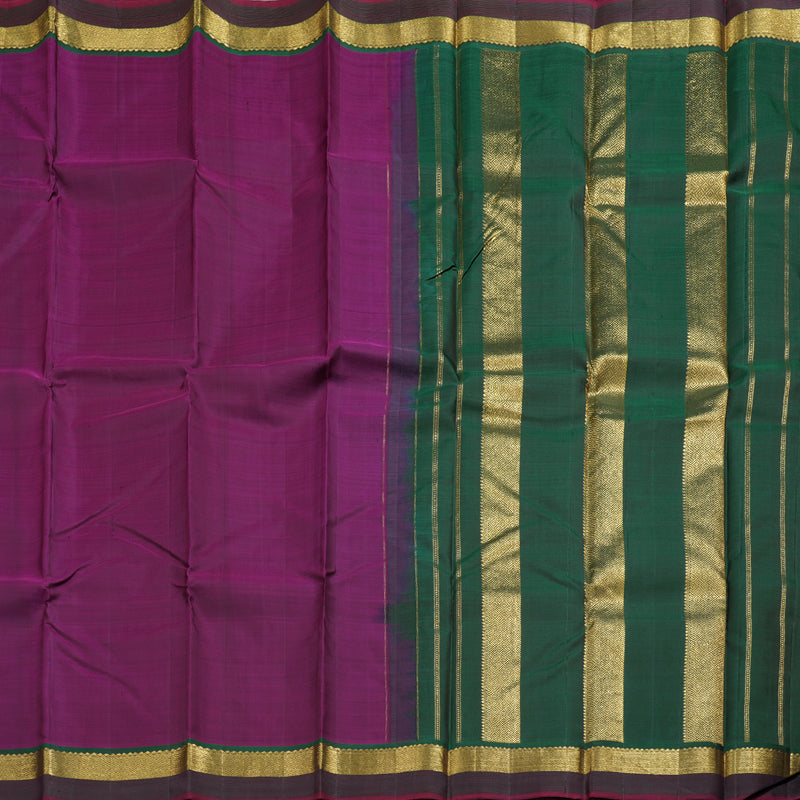 Hayagrivas Purple Handloom Kanjivaram Silk Saree with Bottle Green Border HBD4127L1-2