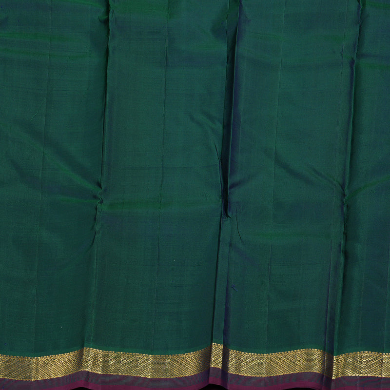 Hayagrivas Wine Purple Handloom Kanjivaram Silk Saree with Peacock Green Border HBD4128L1-1