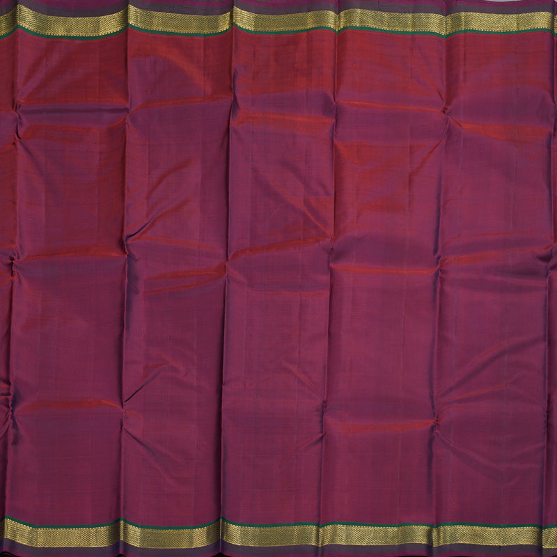 Hayagrivas Wine Purple Handloom Kanjivaram Silk Saree with Peacock Green Border HBD4128L1-1