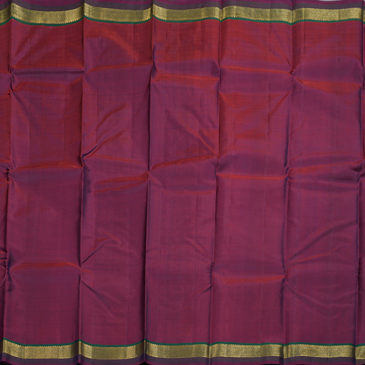 Hayagrivas Wine Purple Handloom Kanjivaram Silk Saree with Peacock Green Border HBD4128L1-1