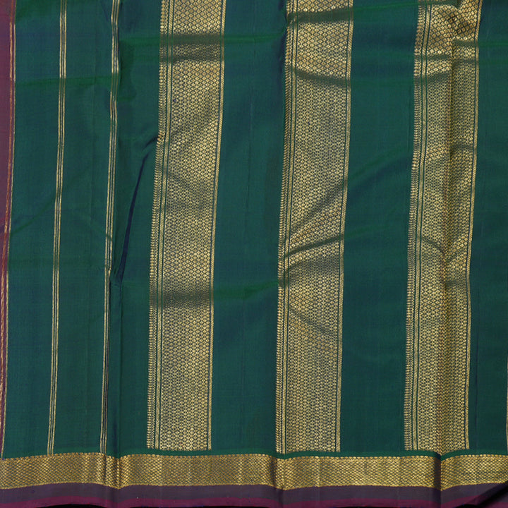 Hayagrivas Wine Purple Handloom Kanjivaram Silk Saree with Peacock Green Border HBD4128L1-1