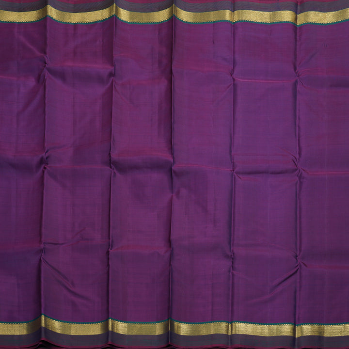 Hayagrivas Purple Handloom Kanjivaram Silk Saree with Peacock Green Border HBD4128L1-7