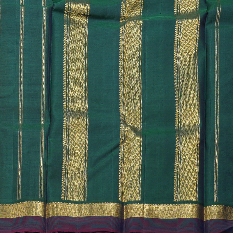 Hayagrivas Purple Handloom Kanjivaram Silk Saree with Peacock Green Border HBD4128L1-7