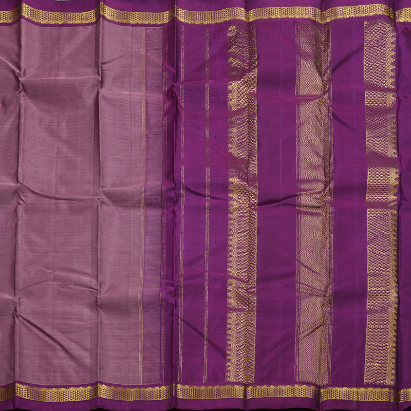 Hayagrivas Peach Pink Handloom Kanjivaram Silk Saree with Purple Border HBD4128L1-8