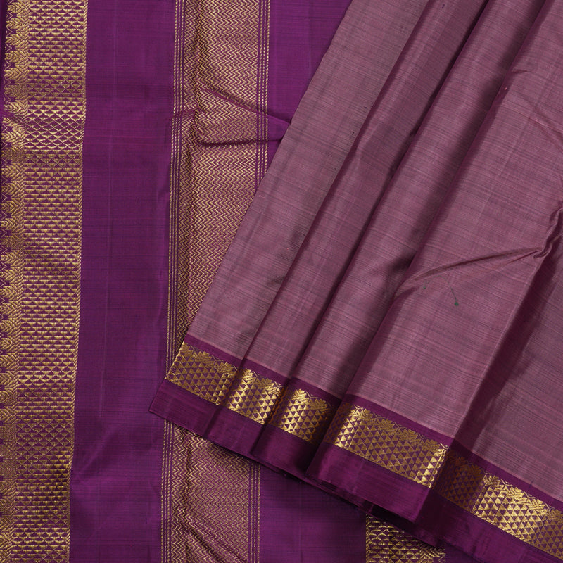 Hayagrivas Peach Pink Handloom Kanjivaram Silk Saree with Purple Border HBD4128L1-8