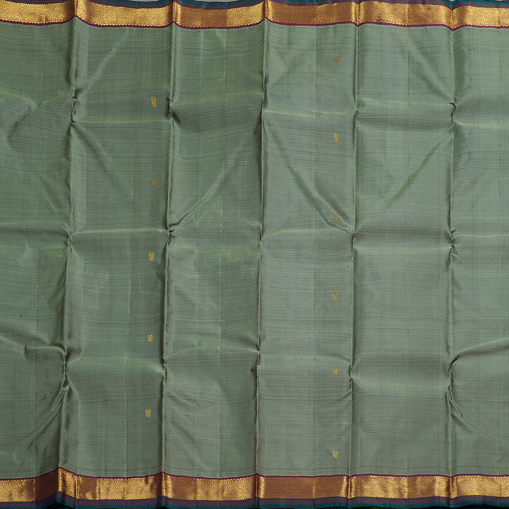 Hayagrivas Pastel Green Handloom Kanjivaram Silk Saree with Wine Purple Border HBD4129L1-10