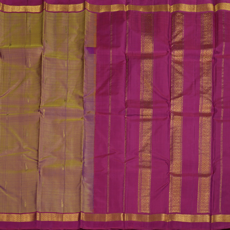 Hayagrivas Dual Tone (Yellow With Pink) Handloom Kanjivaram Silk Saree with Pink Border HBD4130L1-1