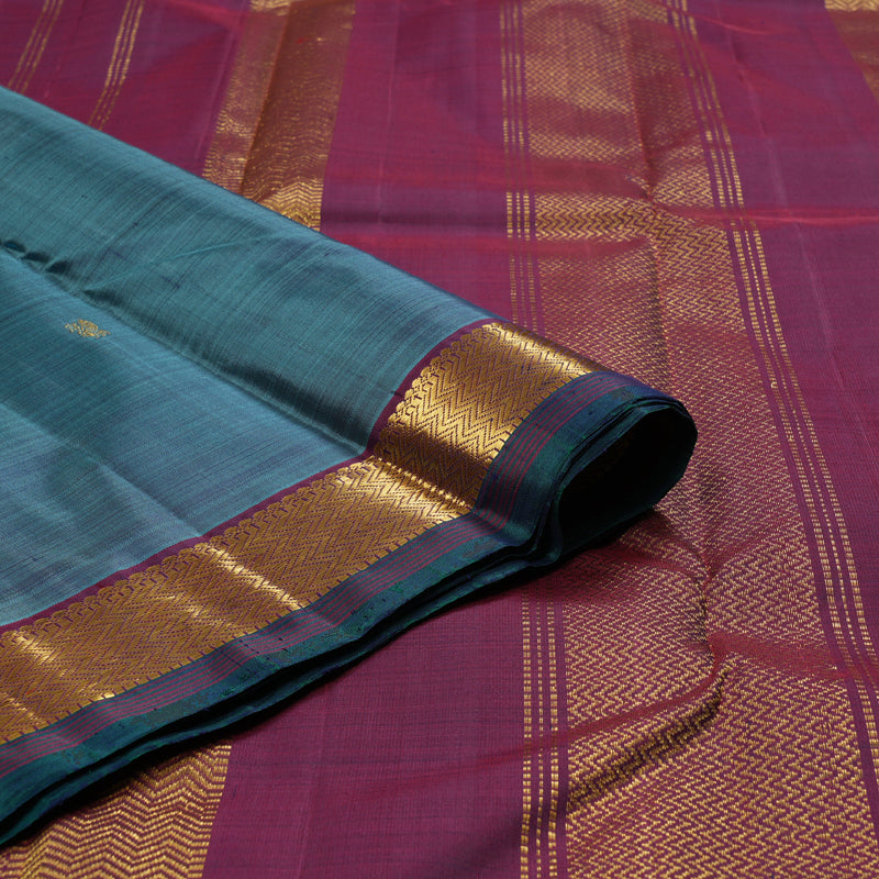 Hayagrivas Pastel Blue Handloom Kanjivaram Silk Saree with Wine Maroon Border HBD4130L1-12