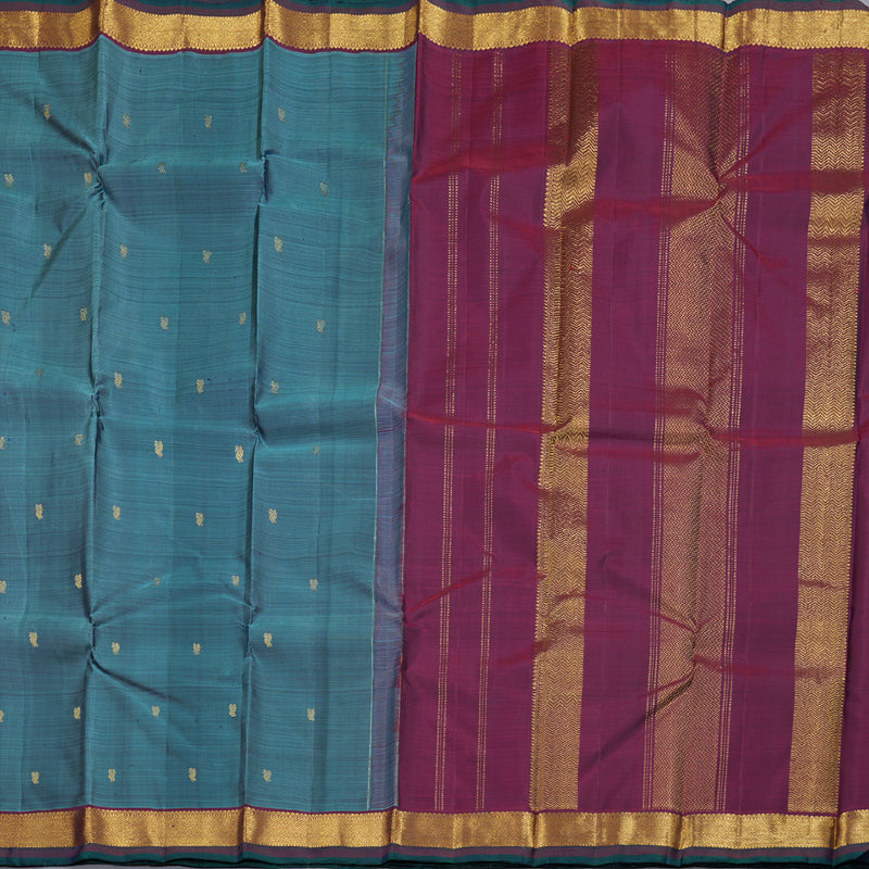 Hayagrivas Pastel Blue Handloom Kanjivaram Silk Saree with Wine Maroon Border HBD4130L1-12